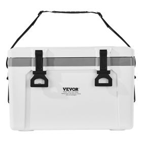 VEVOR Portable Cooler, 26 QT Hard Cooler with Ice Retention, Heavy-Duty Handles and Strap, Lightweight Rigid Material Insulated Portable Cooler